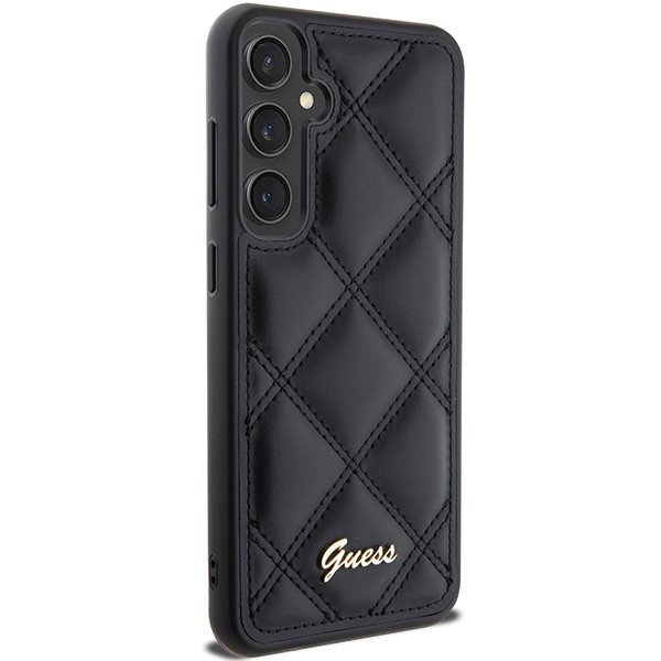 Guess GUHCS23FEPSQSQSK S23 FE S711 czarny/black hardcase Quilted Metal Logo