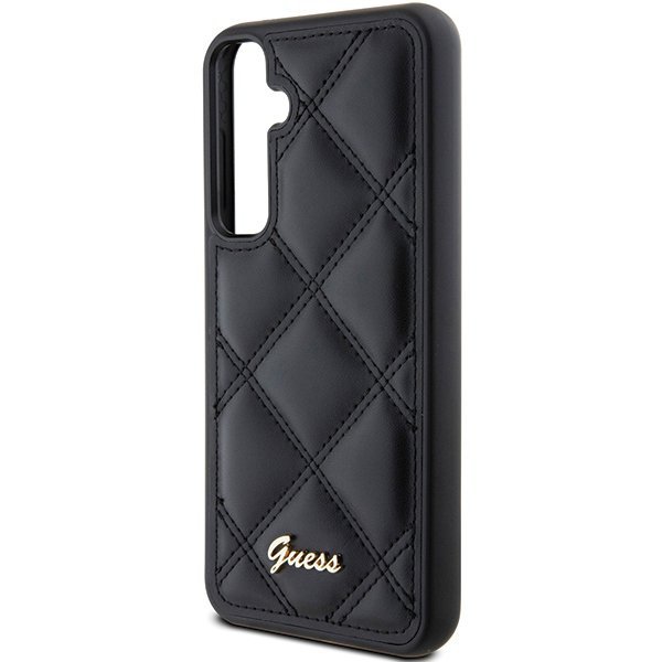 Guess GUHCS23FEPSQSQSK S23 FE S711czarny/black hardcase Quilted Metal Logo