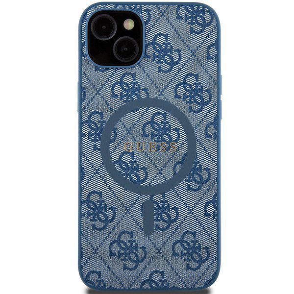 Guess GUHMP15SG4GFRB iPhone 15 / 14 / 13 6.1&quot; niebieski/blue hardcase 4G Collection Leather Metal Logo MagSafe