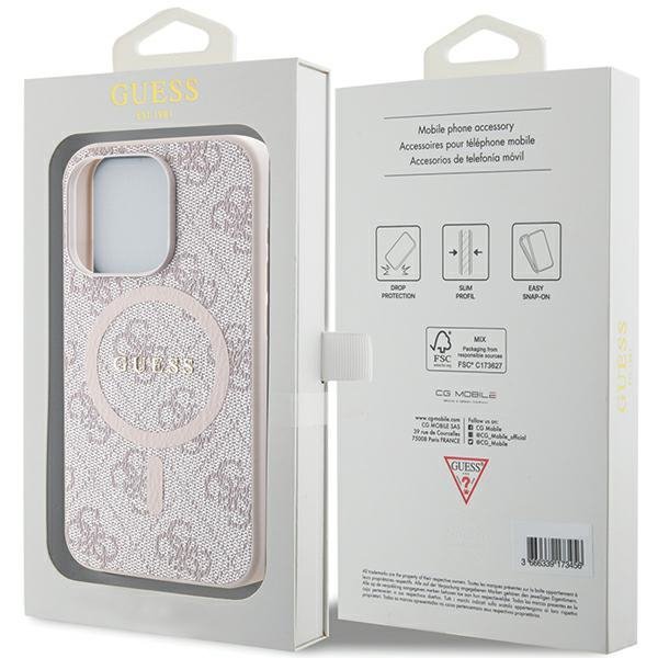 Guess GUHMP13XG4GFRP iPhone 13 Pro Max 6.7&quot; różowy/pink hardcase 4G Collection Leather Metal Logo MagSafe