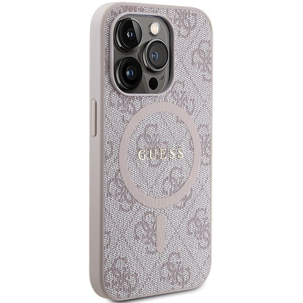 Guess GUHMP14XG4GFRP iPhone 14 Pro Max 6.7&quot; różowy/pink hardcase 4G Collection Leather Metal Logo MagSafe