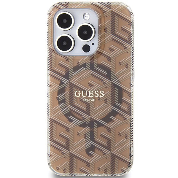 Guess GUHMP15XHGCUSTGW iPhone 15 Pro Max 6.7&quot; brązowy/brown hardcase IML GCube MagSafe