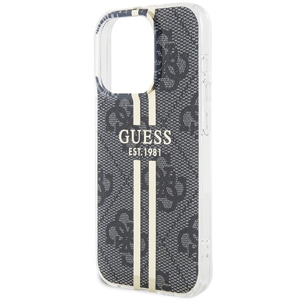 Guess GUHCP15XH4PSEGK iPhone 15 Pro Max 6.7&quot; czarny/black hardcase IML 4G Gold Stripe