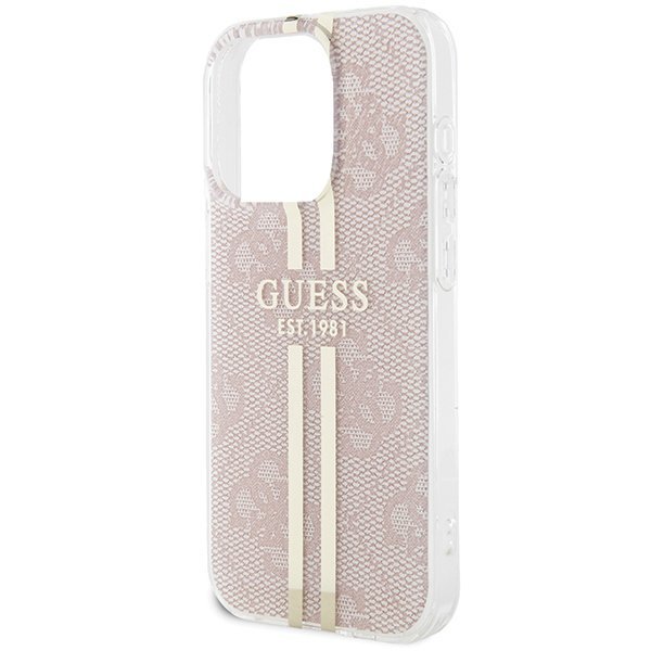Guess GUHCP14XH4PSEGP iPhone 14 Pro Max 6.7&quot; różowy/pink hardcase IML 4G Gold Stripe