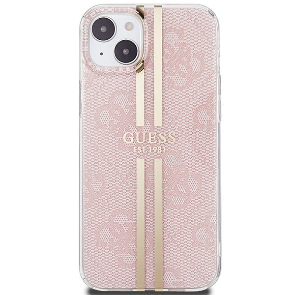 Guess GUHCP15SH4PSEGP iPhone 15 / 14 / 13 6.1&quot; różowy/pink hardcase IML 4G Gold Stripe