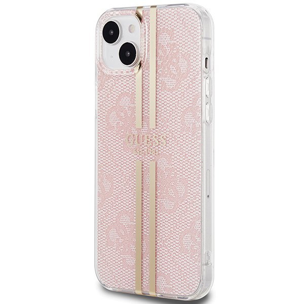 Guess GUHCP15MH4PSEGP iPhone 15 Plus / 14 Plus 6.7&quot; różowy/pink hardcase IML 4G Gold Stripe