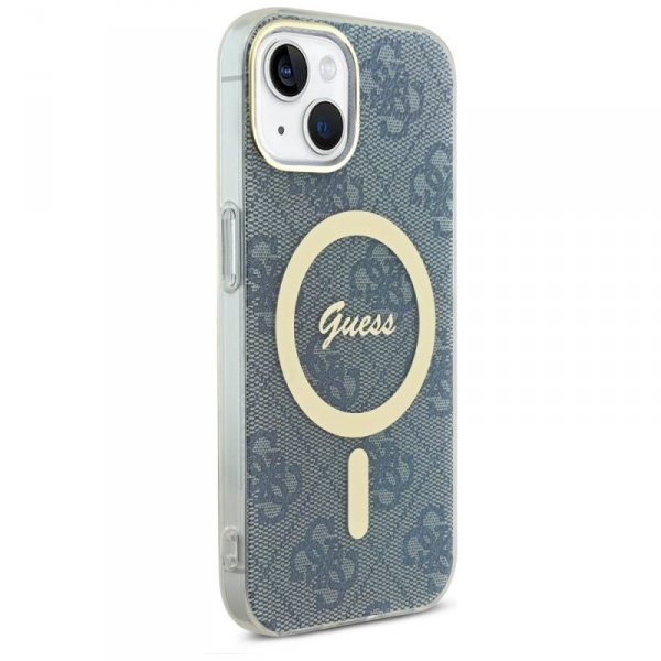 Guess GUHMP15SH4STB iPhone 15 / 14 / 13 6.1&quot; niebieski/blue hardcase IML 4G MagSafe