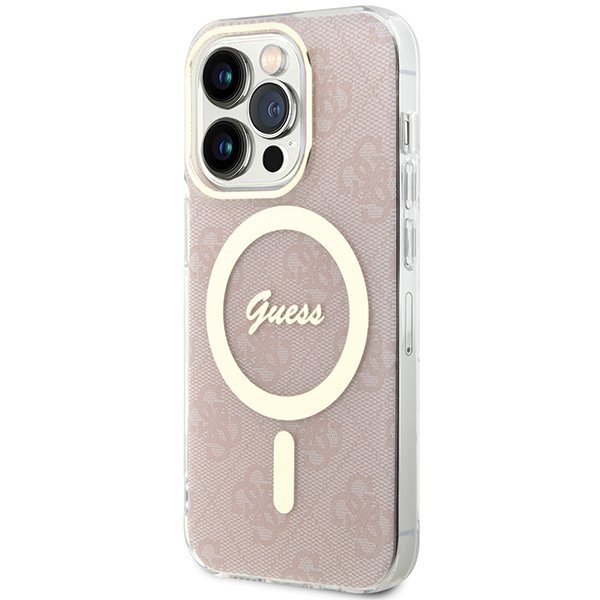 Guess GUHMP15LH4STP iPhone 15 Pro 6.1&quot; rózowy/pink hardcase IML 4G MagSafe