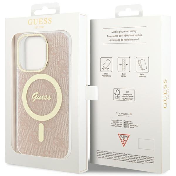 Guess GUHMP15LH4STP iPhone 15 Pro 6.1&quot; rózowy/pink hardcase IML 4G MagSafe