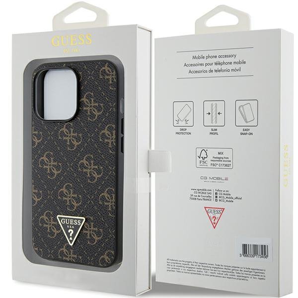 Guess GUHCP14LPG4GPK iPhone 14 Pro 6.1&quot; czarny/black hardcase 4G Triangle Metal Logo