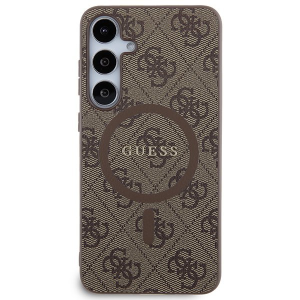 Guess GUHMS24MG4GFRW S24+ S926 brązowy/brown hardcase 4G Collection Leather Metal Logo MagSafe