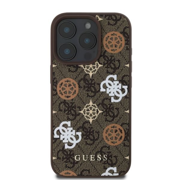 Guess GUHMP16LP4PWPW iPhone 16 Pro6.3&quot; brązowy/brown hardcase Peony On 4G Background MagSafe