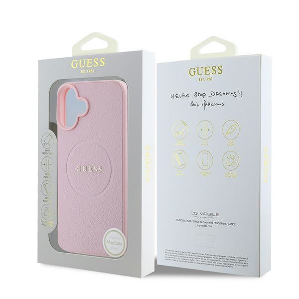 Guess GUHMP16MPGHSMMP iPhone 16 Plus6.7&quot; różowy/pink hardcase Grained Ring MagSafe
