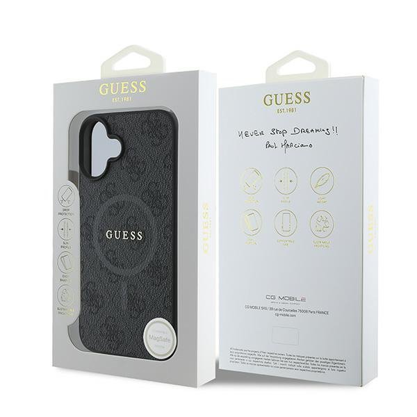 Guess GUHMP16MG4GFRK iPhone 16 Plus 6.7&quot; czarny/black hardcase 4G Ring Classic Logo MagSafe