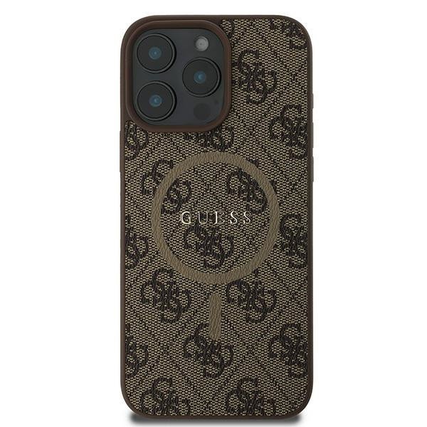 Guess GUHMP16LG4GFRW iPhone 16 Pro6.3&quot; brązowy/brown hardcase 4G Ring Classic Logo MagSafe