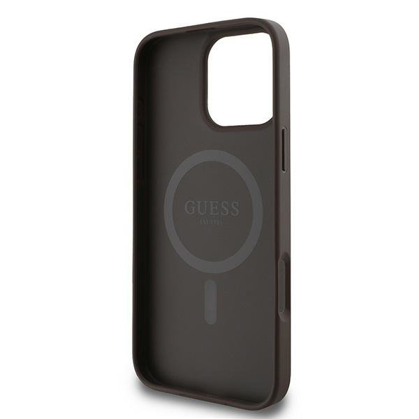 Guess GUHMP16LG4GFRW iPhone 16 Pro6.3&quot; brązowy/brown hardcase 4G Ring Classic Logo MagSafe