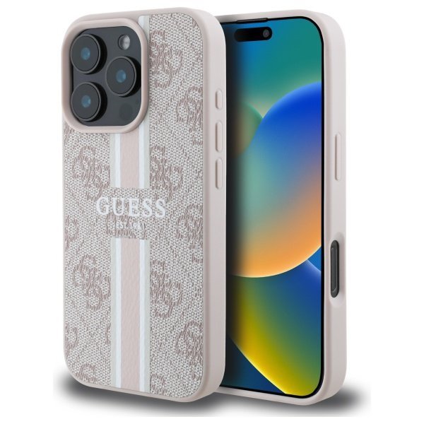 Guess GUHMP16XP4RPSP iPhone 16 Pro Max 6.9&quot; różowy/pink hardcase 4G Printed Stripes MagSafe