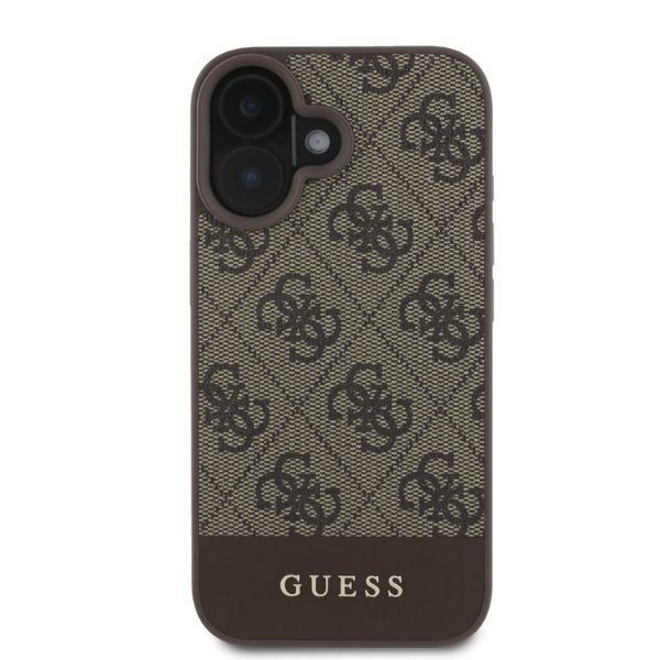 Guess GUHCP16SG4GLBR iPhone 16 6.1&quot; brązowy/brown hardcase 4G Bottom Stripe