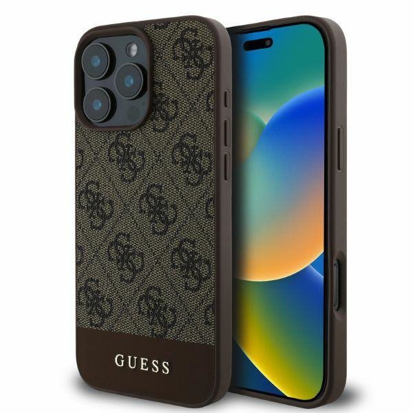 Guess GUHCP16XG4GLBR iPhone 16 Pro Max6.9&quot; brązowy/brown hardcase 4G Bottom Stripe