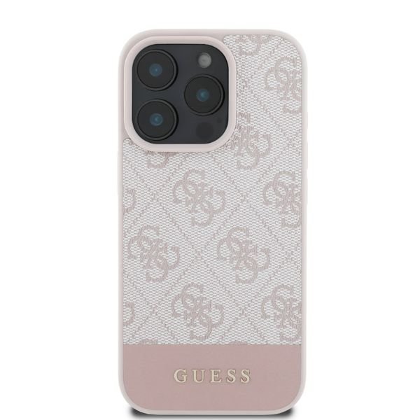 Guess GUHCP16LG4GLPI iPhone 16 Pro 6.3&quot; różowy/pink hardcase 4G Bottom Stripe