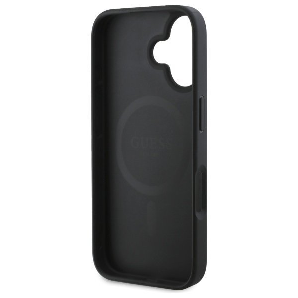 Guess GUHMP16SPGPYSK iPhone 16 6.1&quot; czarny/black hardcase Peony Script MagSafe