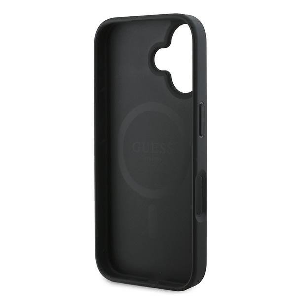 Guess GUHMP16MPGPYSK iPhone 16 Plus 6.7&quot; czarny/black hardcase PU Peony Script MagSafe