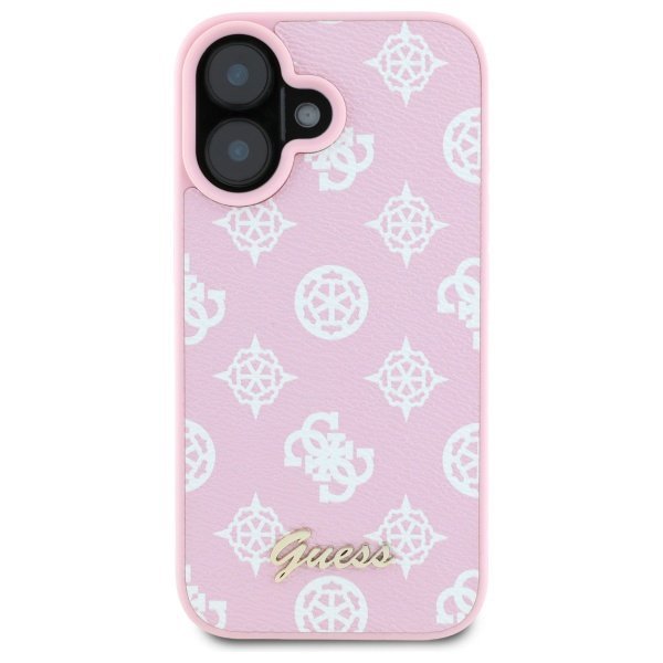 Guess GUHMP16SPGPYSP iPhone 16 6.1&quot; różowy/pink hardcase Peony Script MagSafe