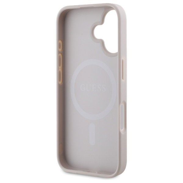 Guess GUHMP16SPSAPSMEP iPhone 16 6.1&quot; różowy/pink hardcase Saffiano Peony Classic Logo MagSafe