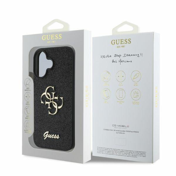 Guess GUHCP16SHG4SGK iPhone 16 6.1&quot; czarny/black hardcase Fixed Glitter Big 4G