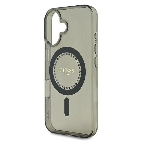 Guess GUHMP16MPFTDTEK iPhone 16 Plus 6.7&quot; czarny/black hardcase IML Rhinestones MagSafe