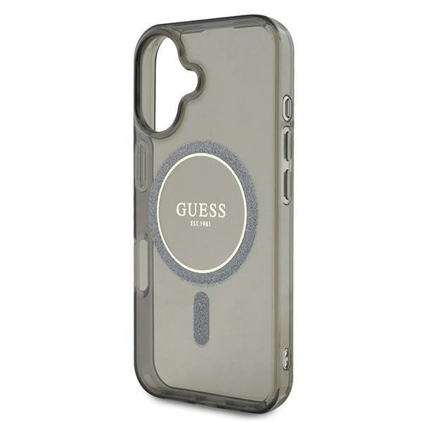 Guess GUHMP16SHFGEREK iPhone 16 6.1&quot; czarny/black hardcase IML Glitter Circle MagSafe