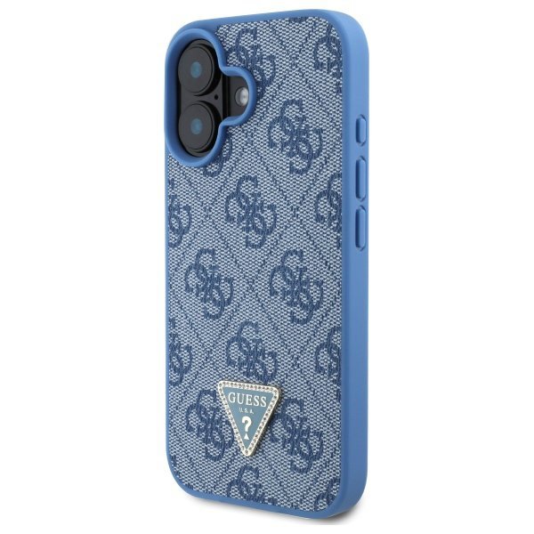 Guess GUHCP16SP4TDPB iPhone 16 6.1&quot; niebieski/blue hardcase Leather 4G Triangle Strass