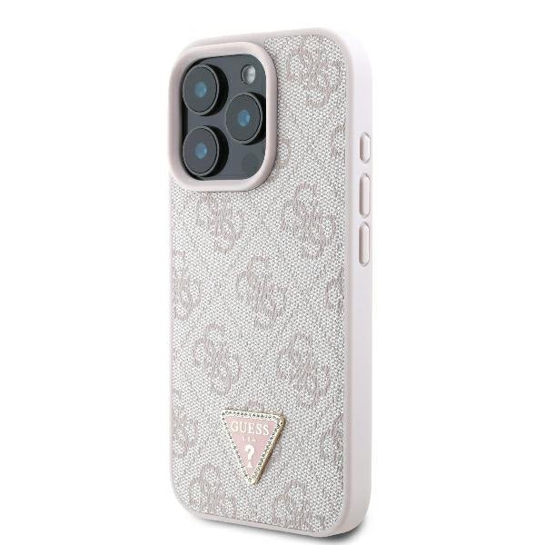 Guess GUHCP16LP4TDPP iPhone 16 Pro6.3&quot; różowy/pink hardcase Leather 4G Triangle Strass