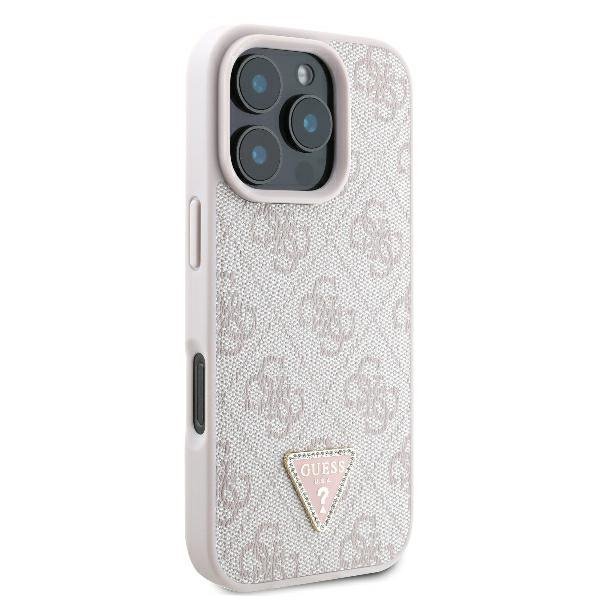 Guess GUHCP16XP4TDPP iPhone 16 Pro Max6.9&quot; różowy/pink hardcase Leather 4G Triangle Strass