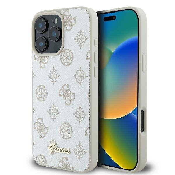 Guess GUHMP16XPGPYSH iPhone 16 Pro Max6.9&quot; biały/white hardcase Peony Script Logo MagSafe