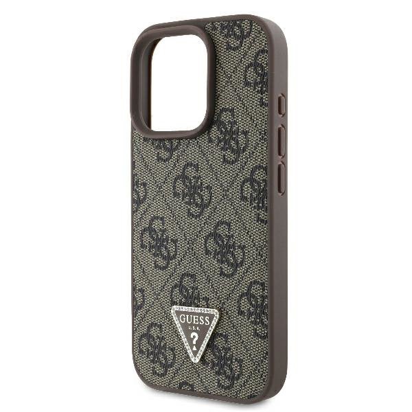 Guess GUHCP16XP4TDSCPW iPhone 16 Pro Max6.9&quot; brązowy/brown hardcase Leather Metal Logo Strass Crossbody