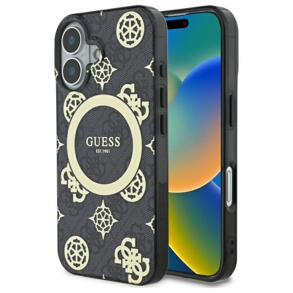 Guess GUHMP16SH4PYEEK iPhone 166.1&quot; czarny/black hardcase IML Peony On 4G Background MagSafe