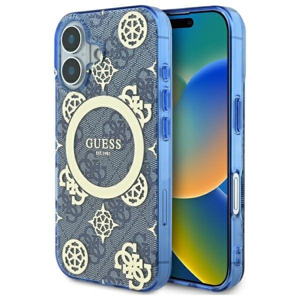 Guess GUHMP16SH4PYEEB iPhone 166.1&quot; niebieski/blue hardcase IML Peony On 4G Background MagSafe