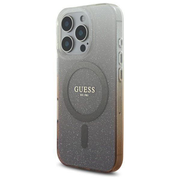 Guess GUHMP16XHGRCELW iPhone 16 Pro Max 6.9&quot; brązowy/brown hardcase IML Glitter Gradient MagSafe