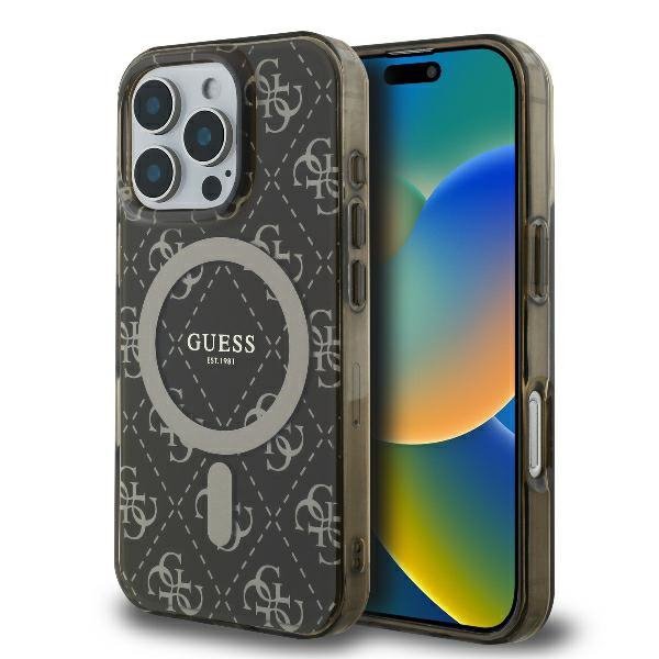 Guess GUHMP16LH4DTEW iPhone 16 Pro 6.3&quot; brązowy/brown hardcase IML 4G Background MagSafe