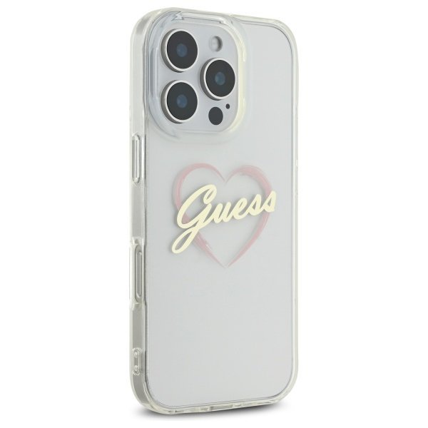 Guess GUHCP16LHCHGSPT iPhone 16 Pro 6.3&quot; przeźroczysty/transparent hardcase IML Heart