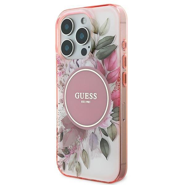 Guess GUHMP16XHFWBDCEP iPhone 16 Pro Max6.9&quot; różowy/pink hardcase IML Flower & Tonal Circle MagSafe