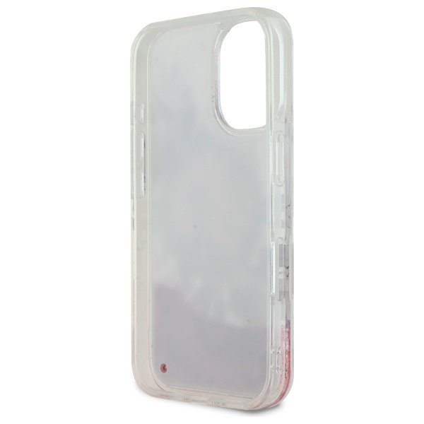 Guess GUHMP16SLFMWTP iPhone 166.1&quot; różowy/pink hardcase Liquid Glitter Flower MagSafe