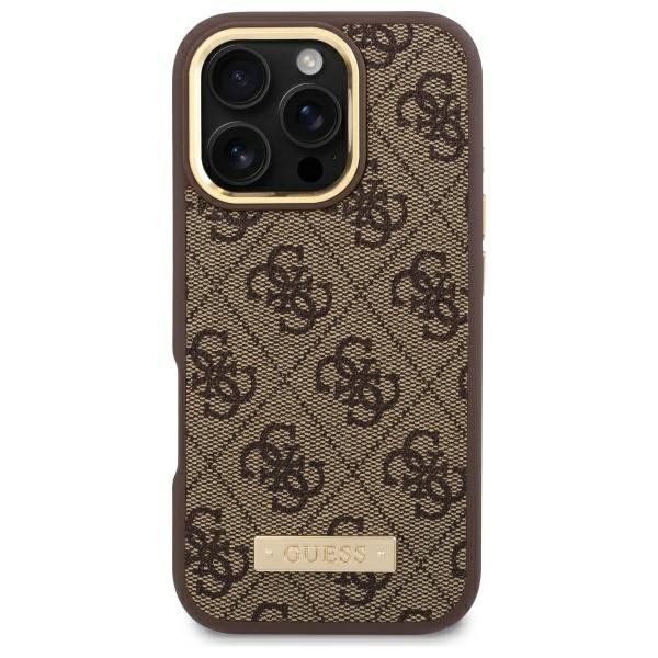 Guess GUHMP16LU4GPRW iPhone 16 Pro6.3&quot; brązowy/brown hardcase 4G Logo Plate MagSafe