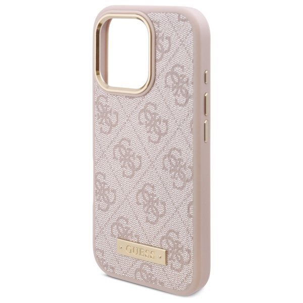 Guess GUHMP16LU4GPRP iPhone 16 Pro 6.3&quot; różowy/pink hardcase 4G Logo Plate MagSafe