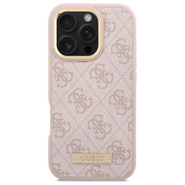 Guess GUHMP16XU4GPRP iPhone 16 Pro Max 6.9&quot; różowy/pink hardcase 4G Logo Plate MagSafe