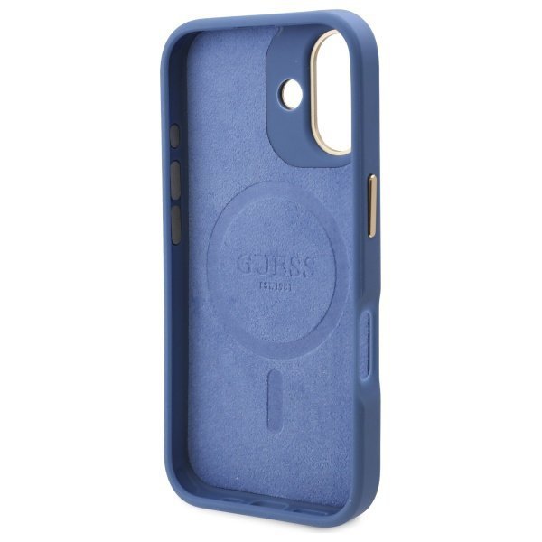 Guess GUHMP16MU4GPRB iPhone 16 Plus6.7&quot; niebieski/blue hardcase 4G Logo Plate MagSafe