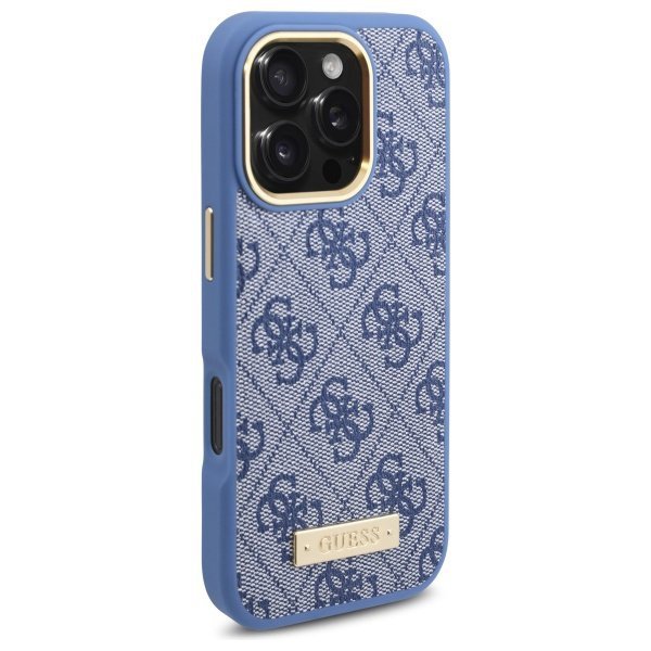 Guess GUHMP16LU4GPRB iPhone 16 Pro6.3&quot; niebieski/blue hardcase 4G Logo Plate MagSafe