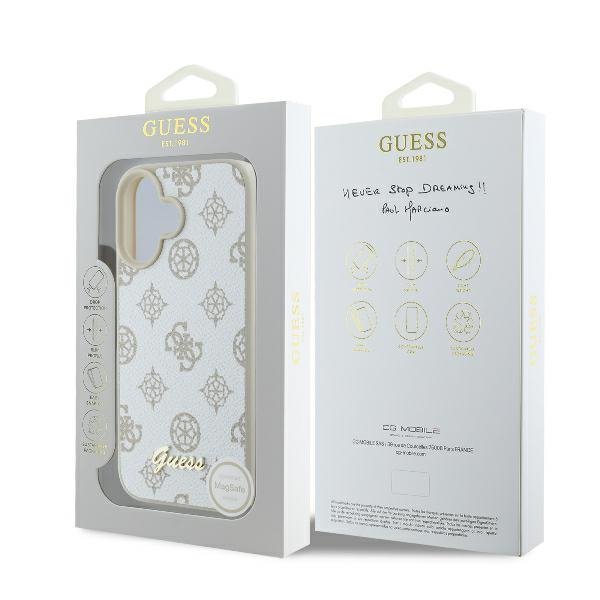 Guess GUHMP16SPGPYSH iPhone 166.1&quot; biały/white hardcase Peony Script Logo MagSafe
