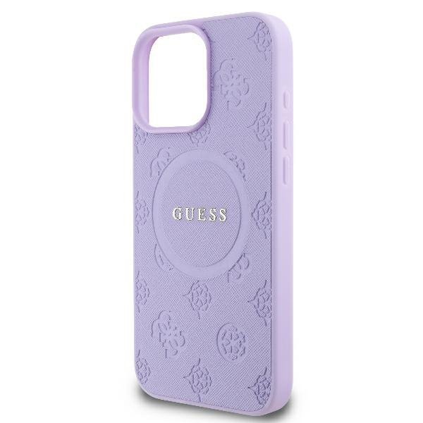 Guess GUHMP16LPSAPSMEU iPhone 16 Pro6.3&quot; fioletowy/purple hardcase Saffiano Peony Classic Logo MagSafe